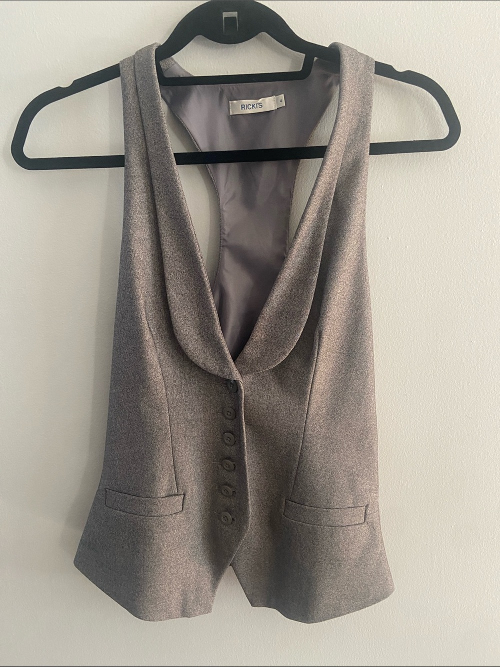 Ricki's Silver-Gray Draped Sleeveless Vest